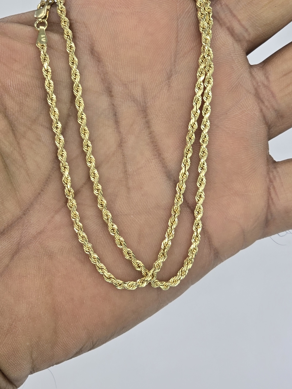10k Real Gold Rope Chain 2.3mm 18 Inches - Picture 3 of 9